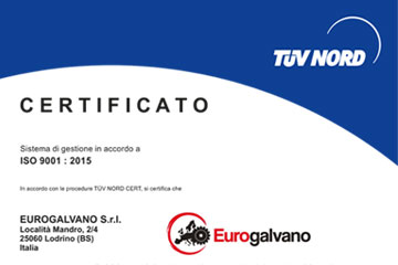 Certificato iso 9001:2015